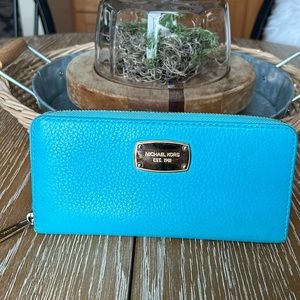 Michael Kors Zip Around Wallet in Turquoise